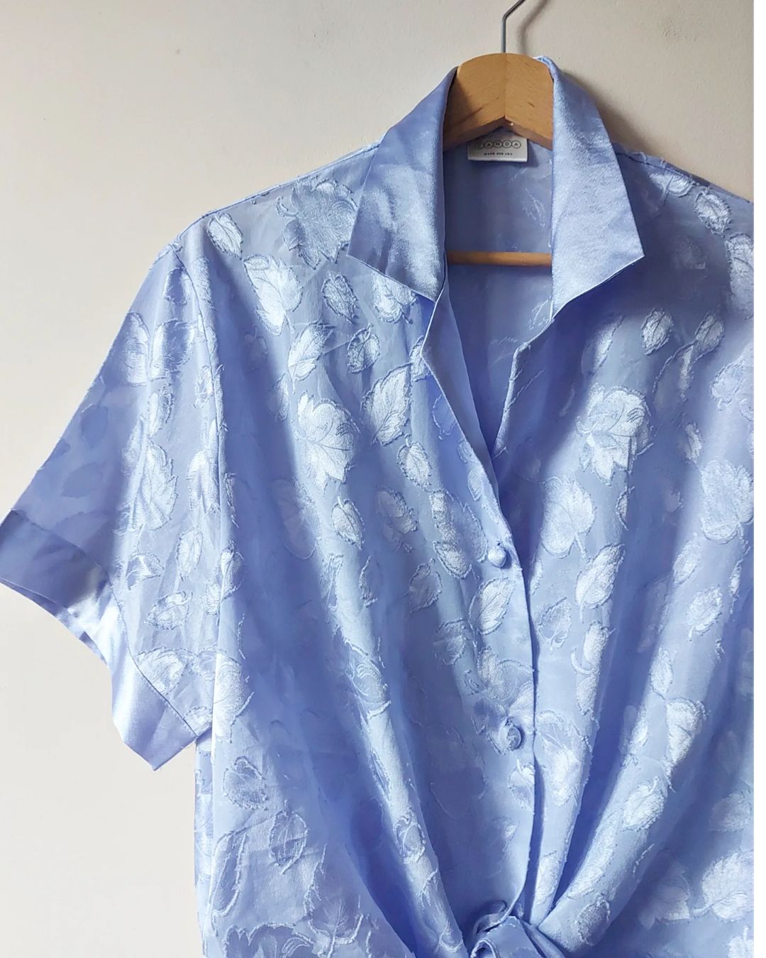 Silk Embroiderd Blouse in light blue