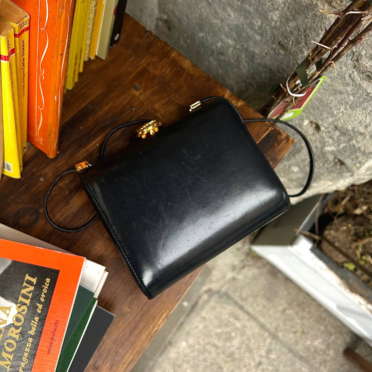 Leather Bag Franco Bellini in black