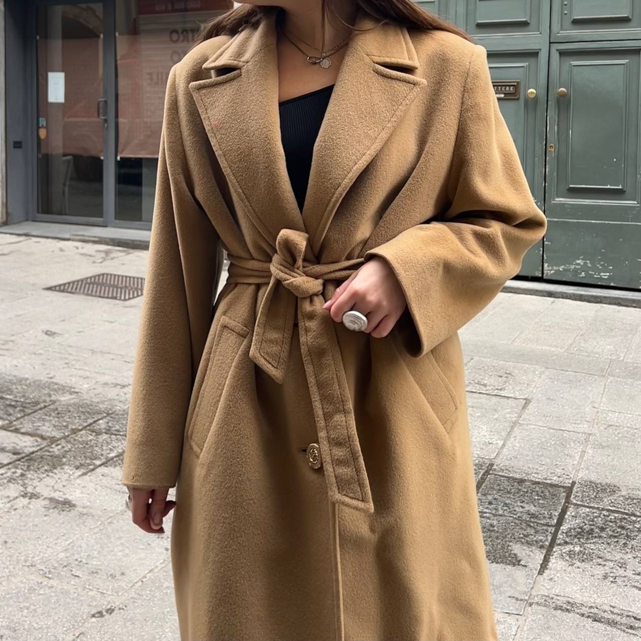 Sorelle Fontana Camel Coat