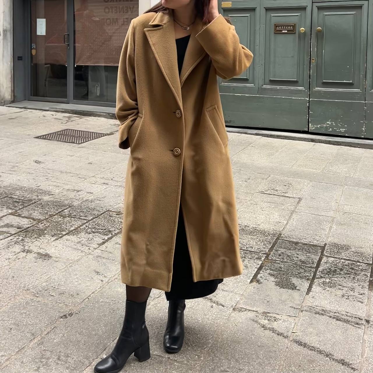 Sorelle Fontana Camel Coat