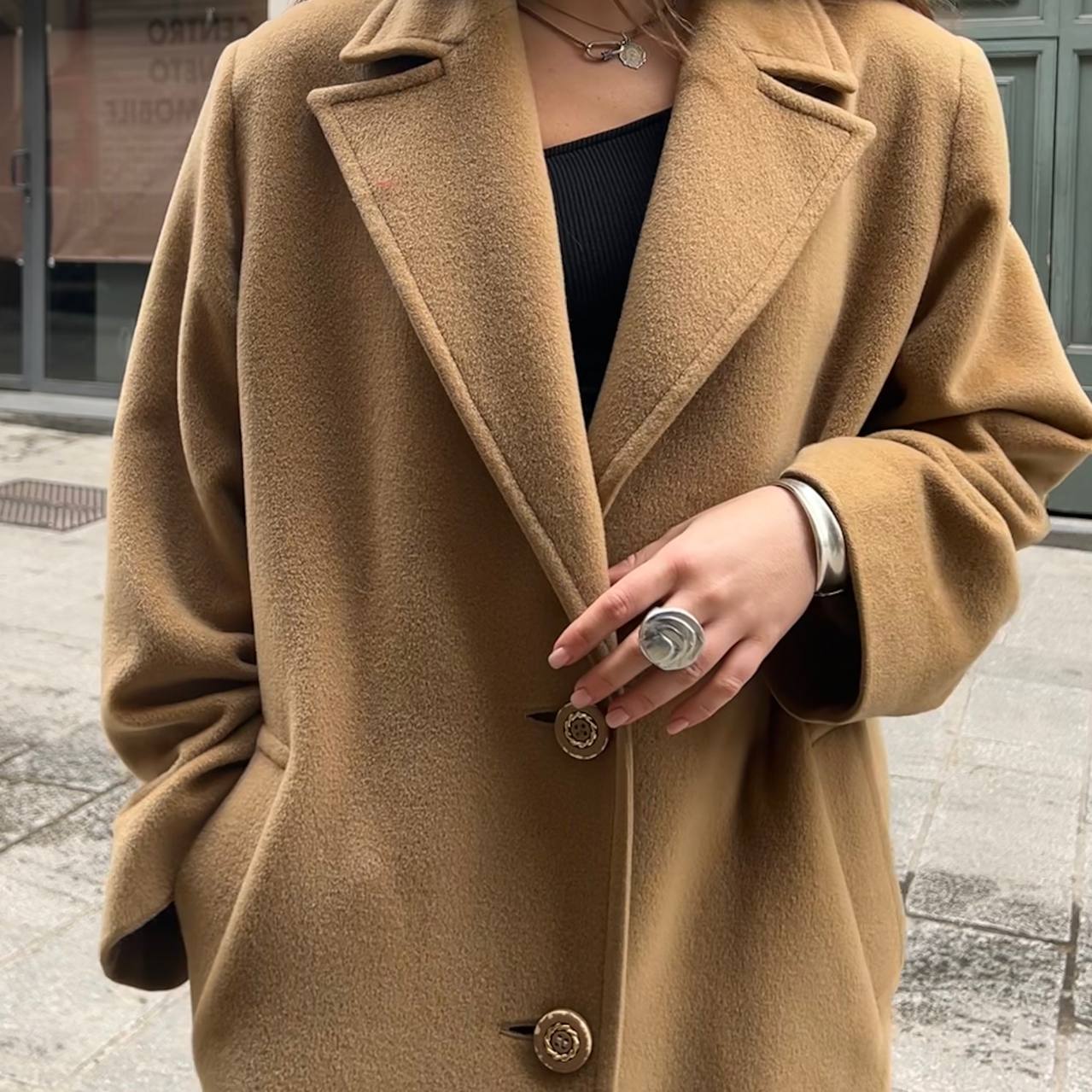 Sorelle Fontana Camel Coat