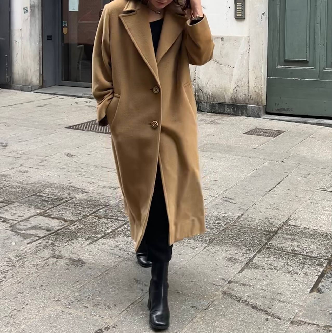 Sorelle Fontana Camel Coat