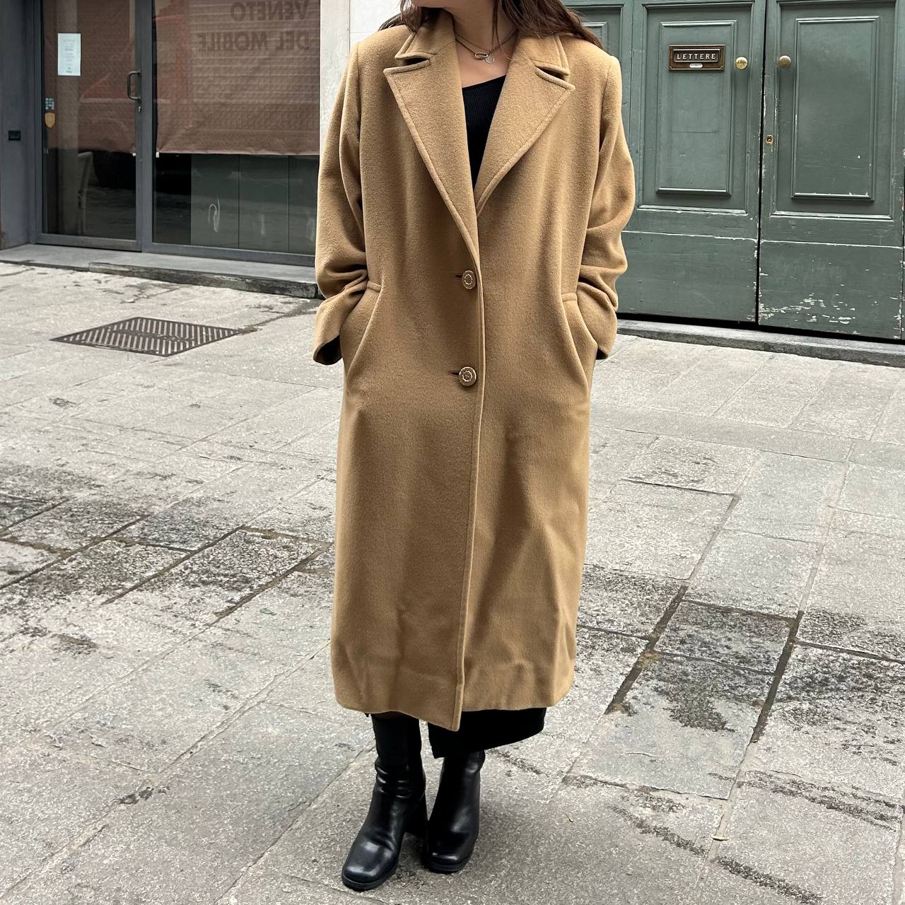 Sorelle Fontana Camel Coat